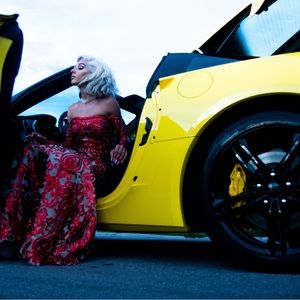 Custom made Red long sleeve prom